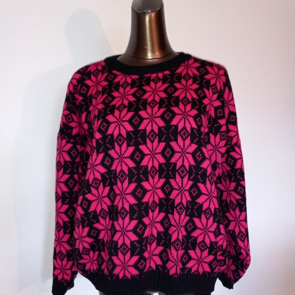 crew-neck acrylic sweater from 1980s - Picture 4 of 13